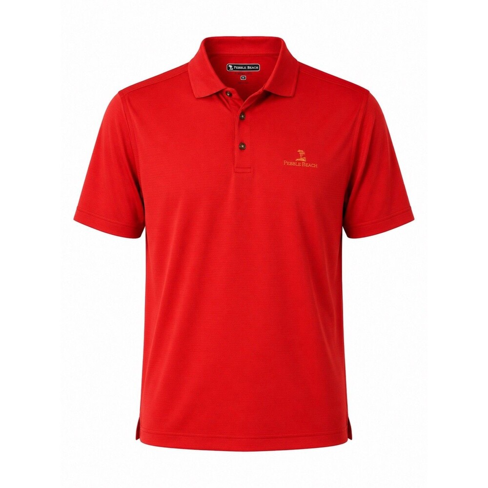 Pebble Beach Performance Polo Shirt Orange Short Sleeve Golf Men’s Medium